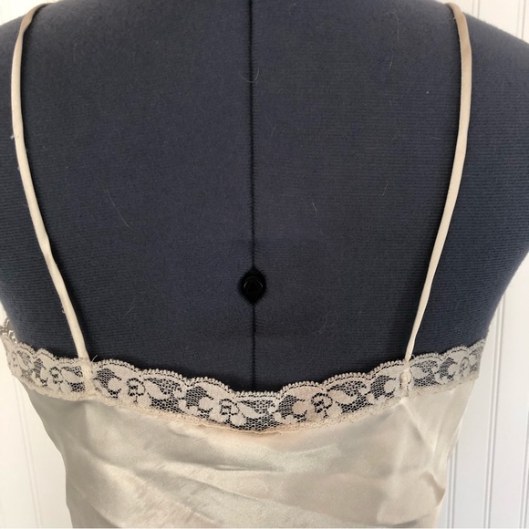 Vintage Lingerie Spaghetti Strap Crop Top White Ivory Triangle Handkerchief Cut - Picture 10 of 13